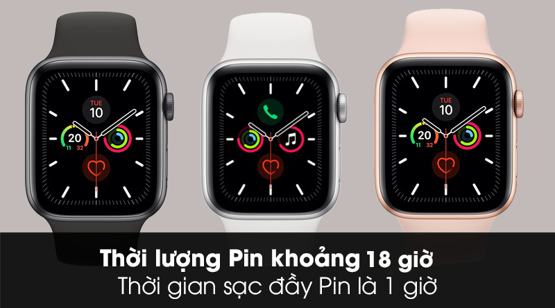 Apple Watch S5 LTE 40mm viền nhôm dây cao su