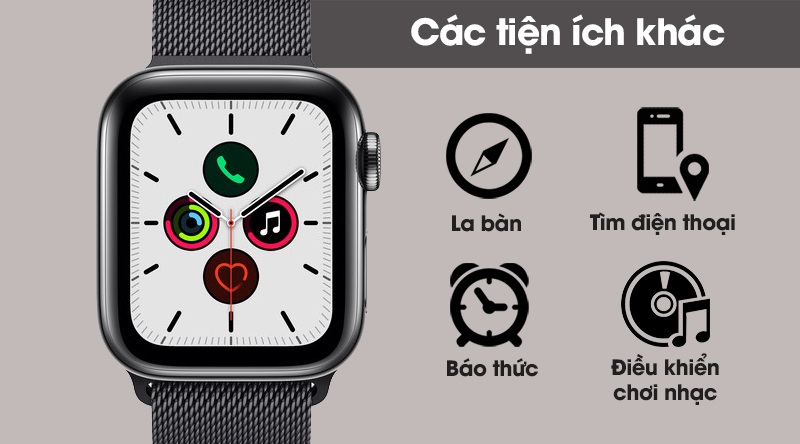 Apple Watch S5 LTE 44mm viền thép dây thép