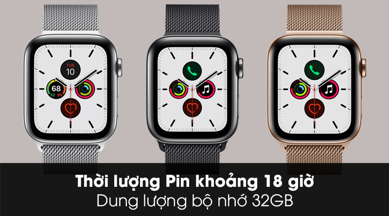 Apple Watch S5 LTE 44mm viền thép dây thép