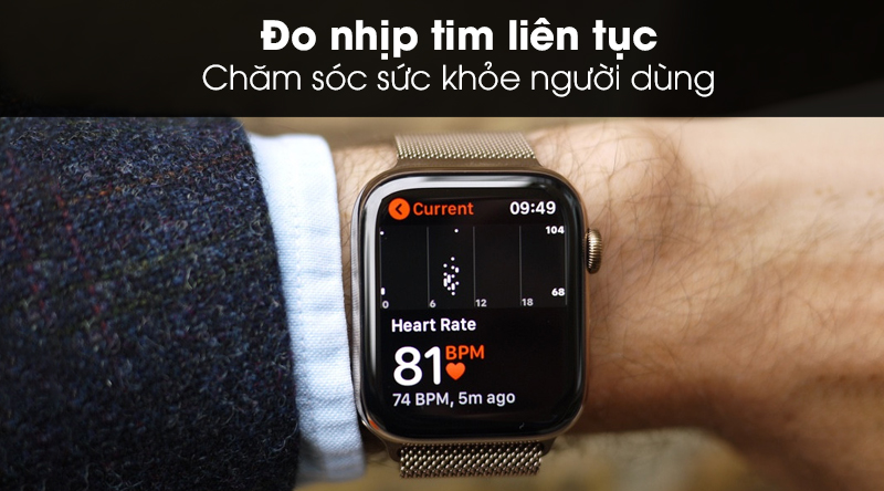 Apple Watch S5 LTE 44mm viền thép dây thép