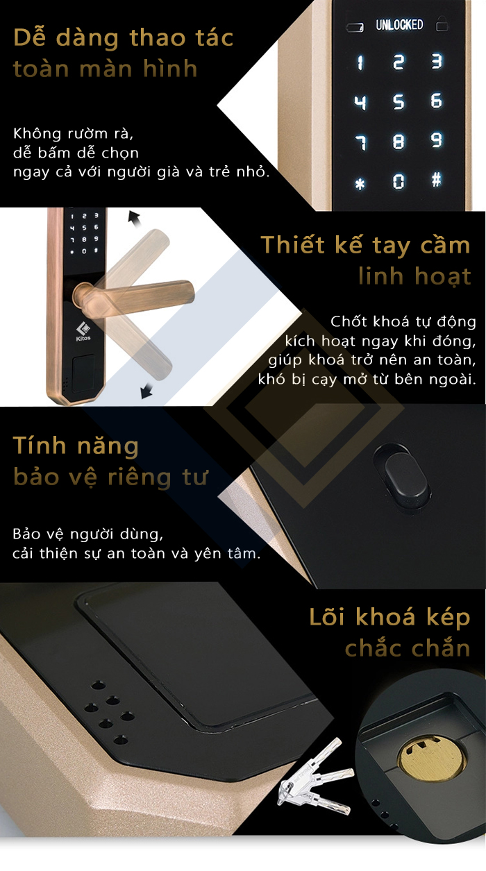 Sử dụng khóa cửa vân tay để tránh lây nhiễm dịch Covid-19
