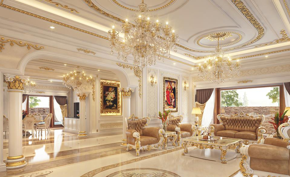 Nội thất phòng khách tân cổ điển khiến vạn người mê