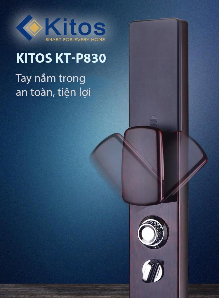 Khóa cửa Kitos KT-P830 với thiết kế vô cùng ấn tượng cho mọi gia đình