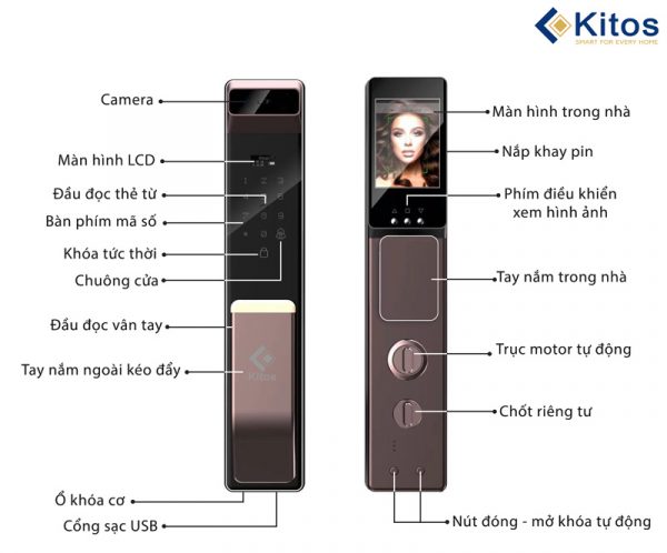 Khoá vân tay camera chuông hình Kitos KT-X6